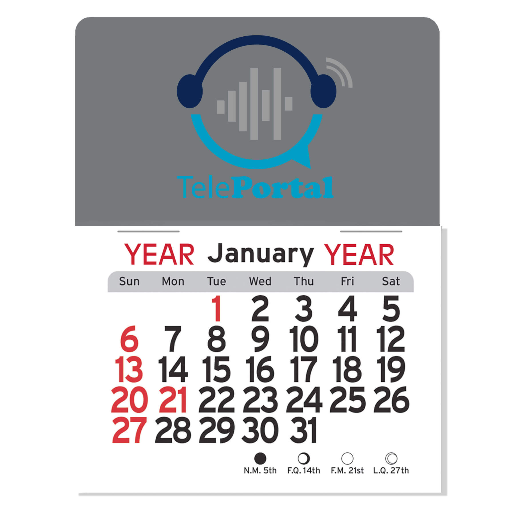 Adhesive Peel-N-Stick® Calendar - Rectangle                          